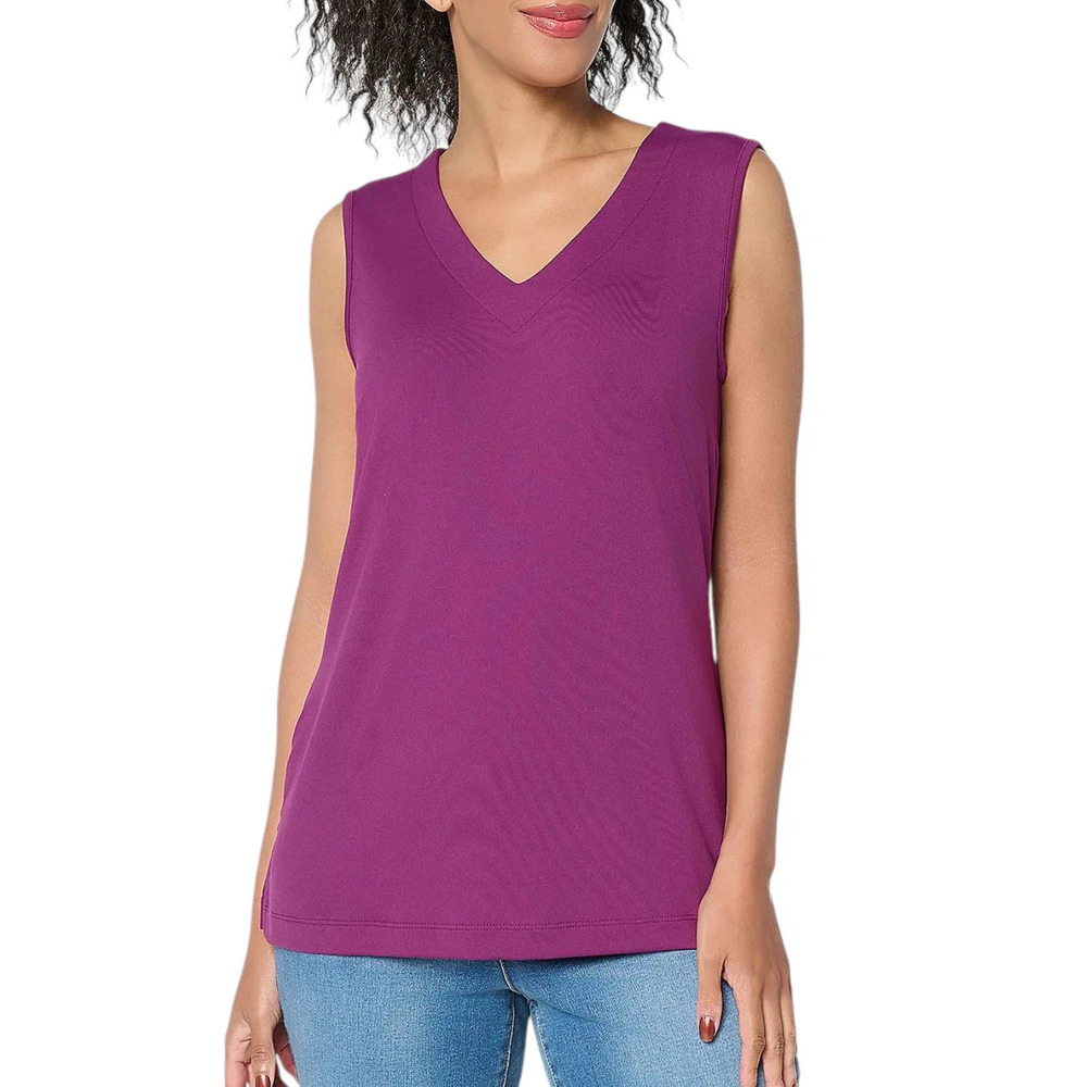 Brandis Women's Out Loud Smooth Criminal V-Neck Tank Top Plum - Regular